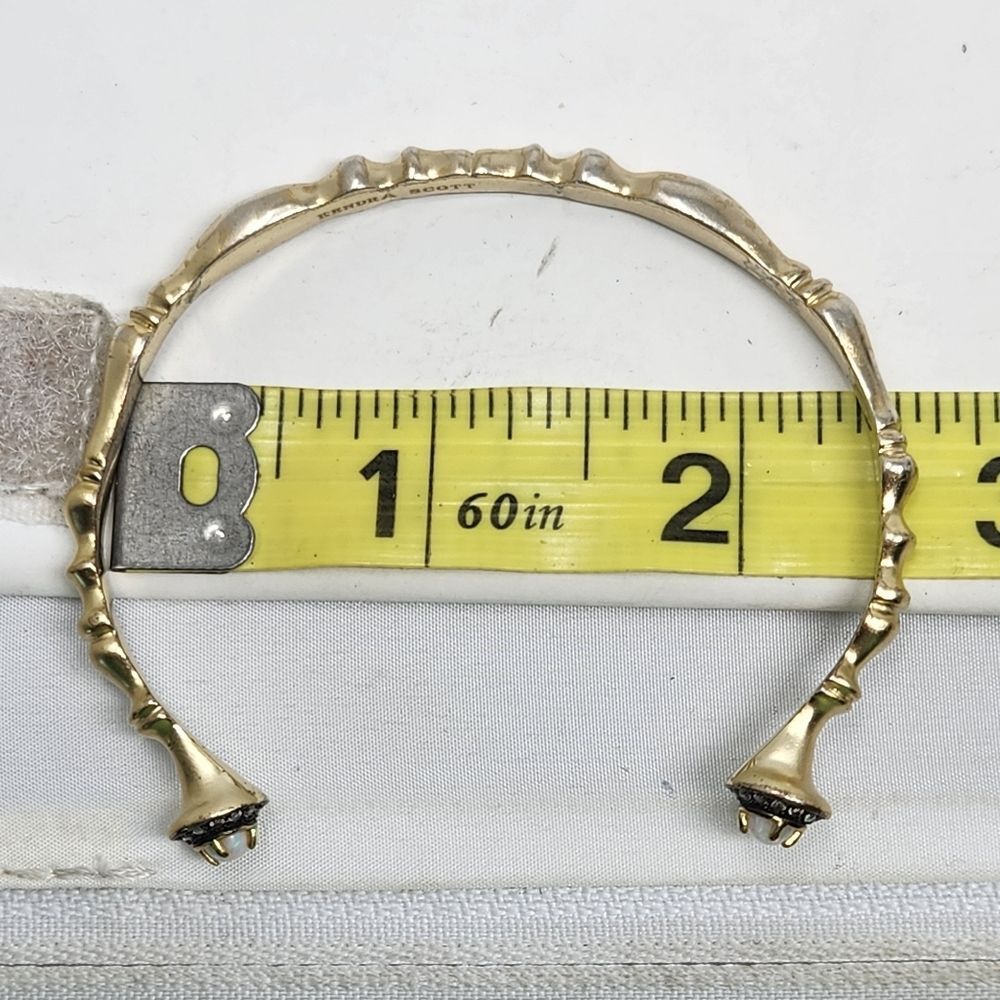 KENDRA SCOTT Ryker Bracelet in Gold Tone White Kyocera Opal Mystic Bazaar - Picture 10 of 11